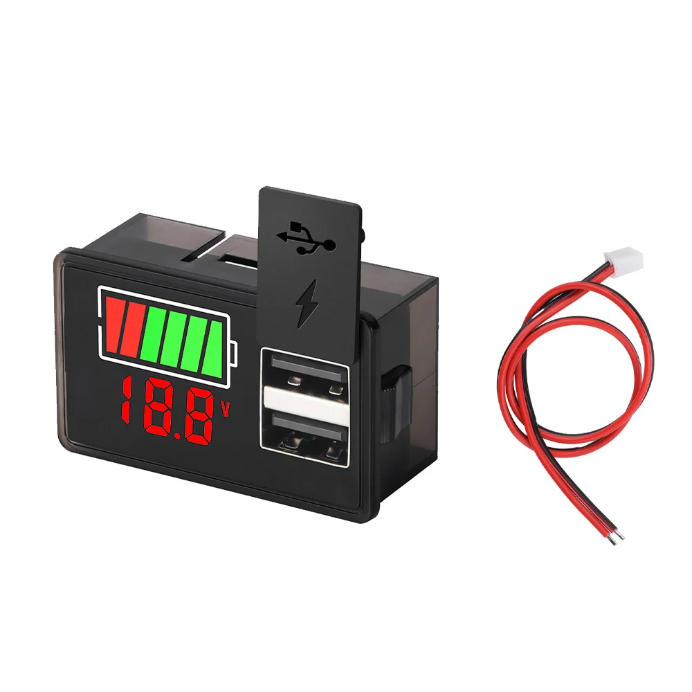 Type-C USB DC8-30V Car Voltmeter Voltage Meter Panel Charge Level Indicator Lithium Battery Capacity Meter LED Display Tester