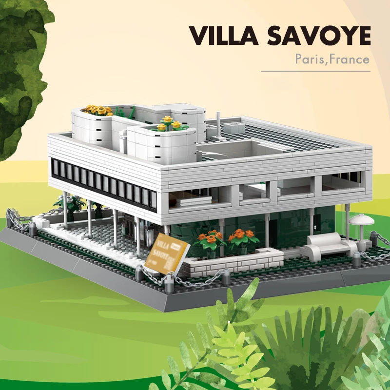 

1226PCS Villa Savoye Of Paris France Building Blocks World Famous Architecture Bricks Home Decoration Toys Gifts For Children