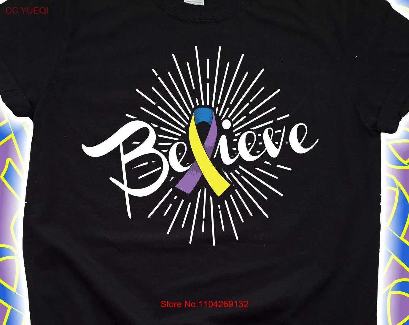 

Футболка с информацией о раке Believe Bladder для детей SweaT Family Survivor Ribbon с длинными или короткими рукавами