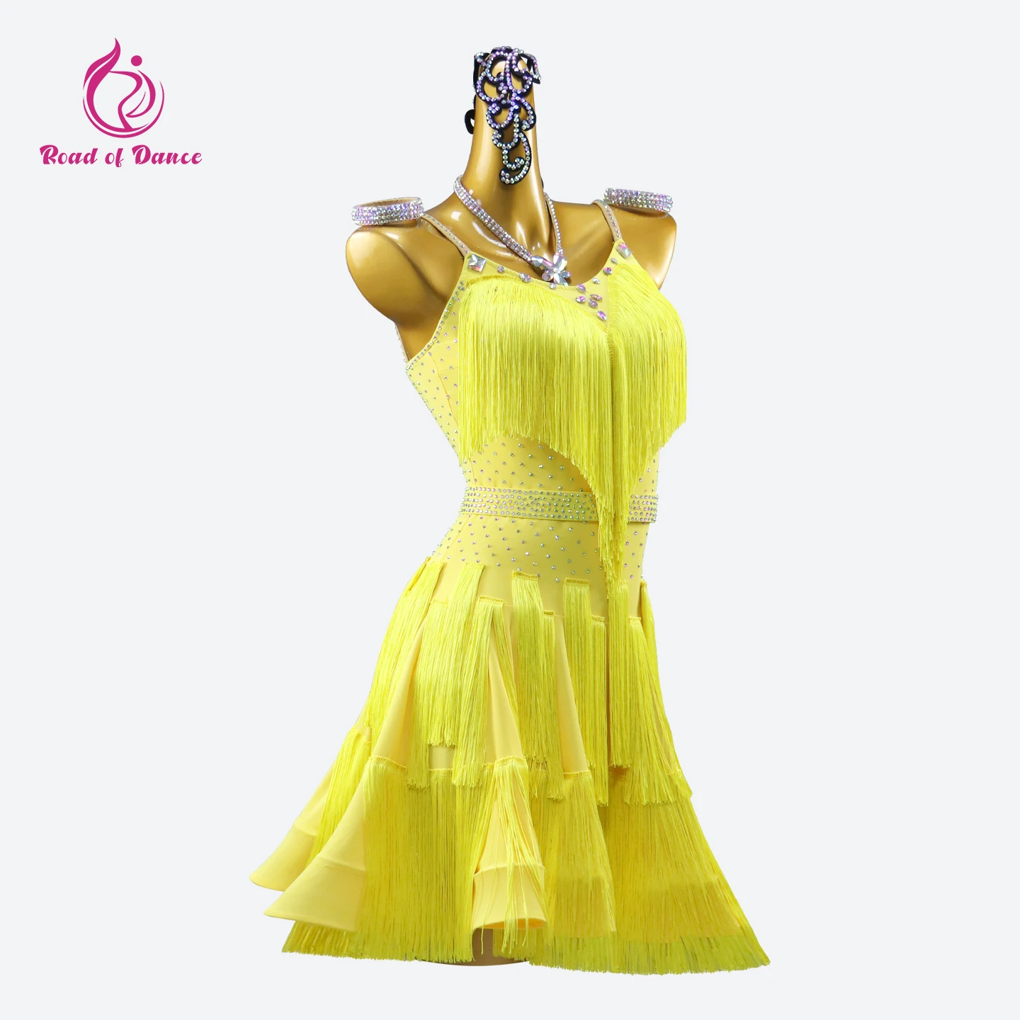 Girls Sports Dance Line Suit Womens Latin American Dress Dancewear Luxury Competition Costumes Cheerleader Female Practice skirt