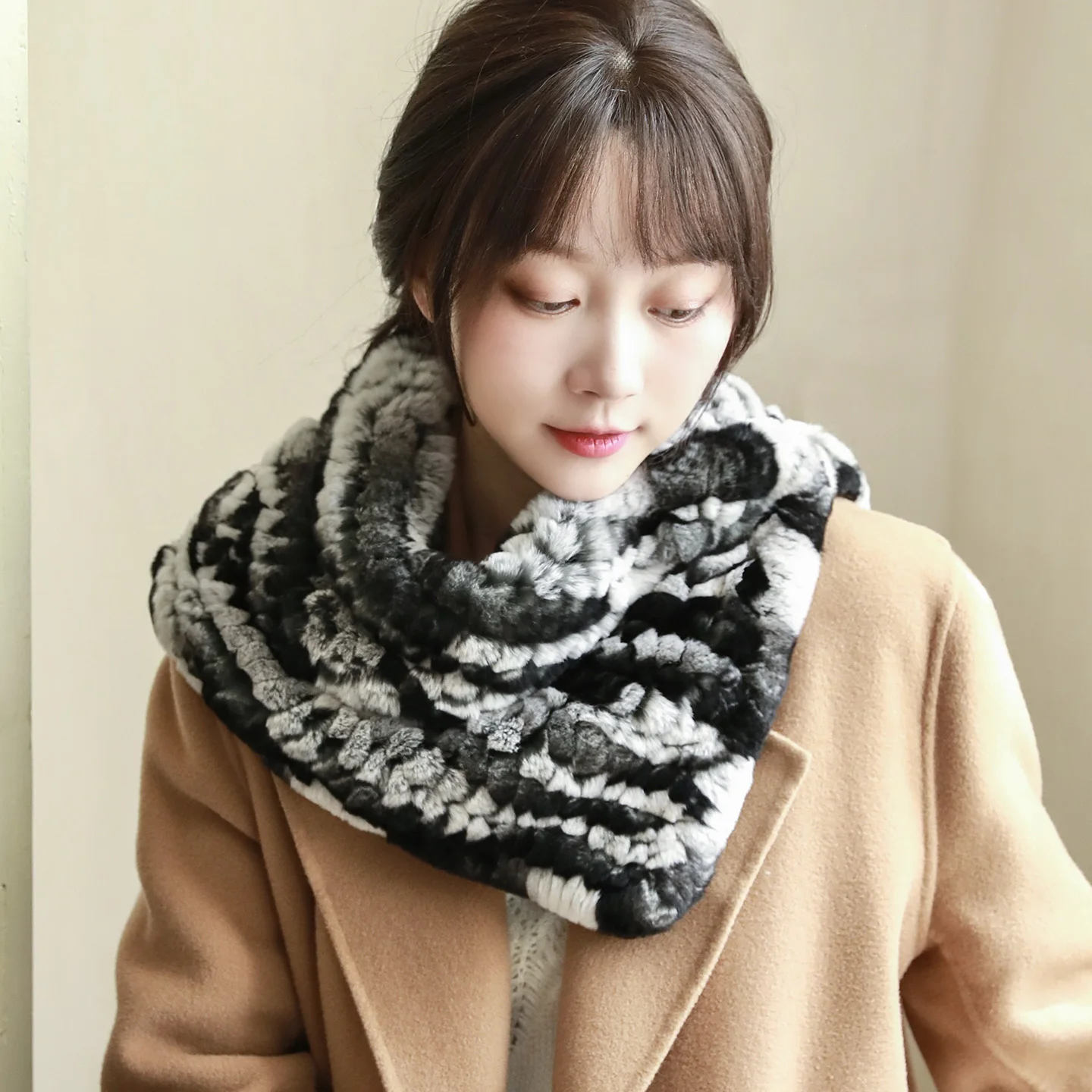 

Besfilin шарф из натурального меха кролика рекс, теплый меховой воротник ручной работы, теплая маленькая шаль, женские осенне-зимние модные аксессуары