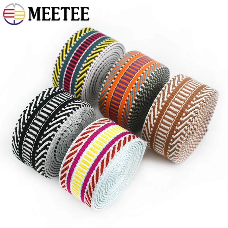 

1/2/3/4/5Meters 38/50mm Jacquard Webbing Tapes for Strap 1.5mm Thick Ethnic Ribbon Band Luggage Decorative Sewing Bias Binding