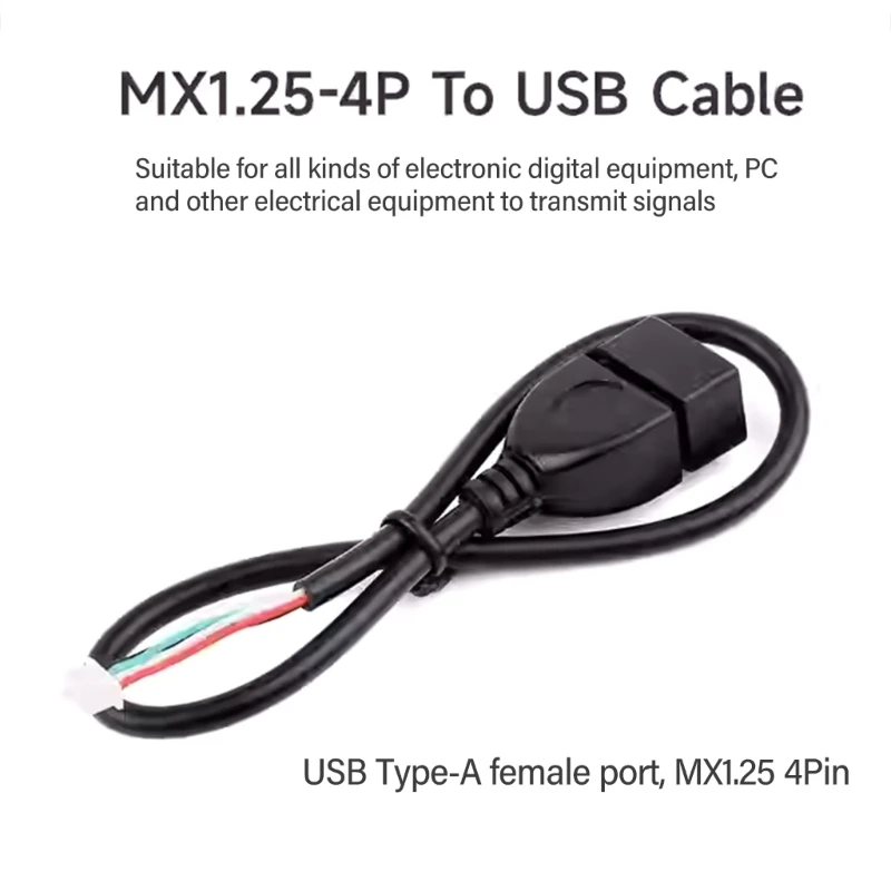  MX1.25 4Pin Female to USB Type-A  Female Cable For Technology Lovers Needing