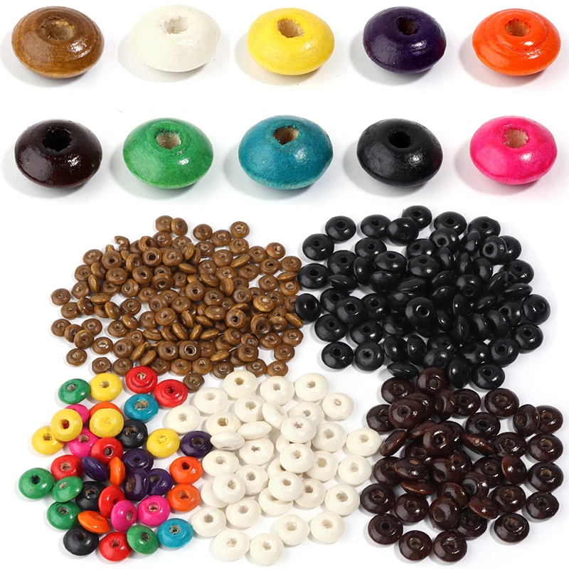 Louleur Brown Coffee Abacus Rondelle Wooden Beads for Jewelry Making Loose Spacer Wood Beads DIY Bracelet Necklace Wholesale