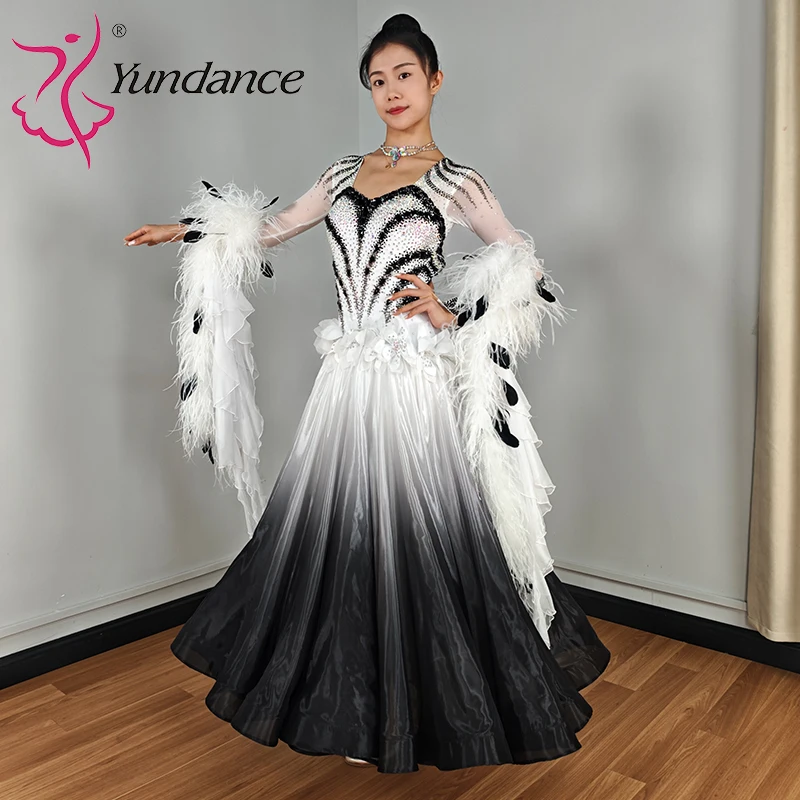 B-25131-1 Ballroom Dance Competition Dress for Women Stage Dance Wear White Lyrical Costume New Standard Modern Dresses