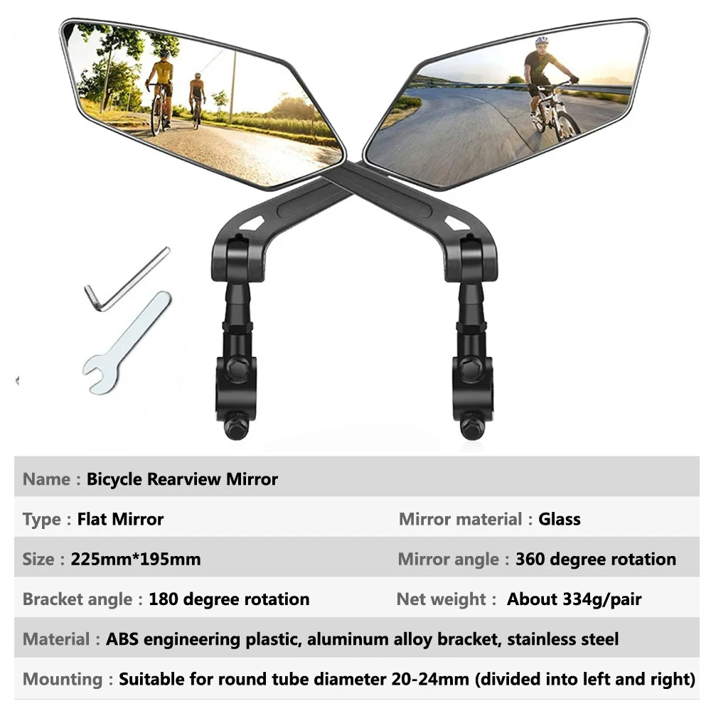 Espejo retrovisor de bicicleta ajustable de 360 grados, espejos retrovisores para manillar de bicicleta de montaña y carretera, accesorios de seguridad para ciclismo