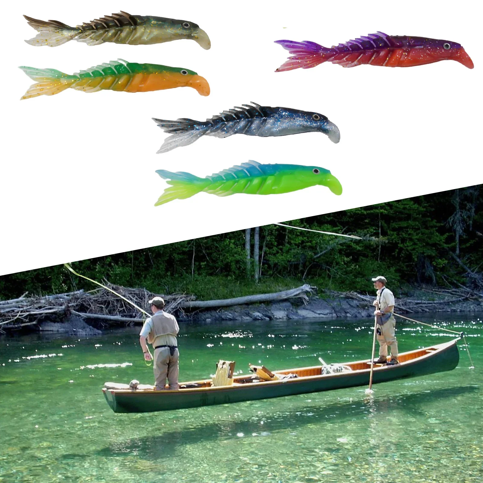 

Environmentally Friendly Soft Fishing Lures Multi-Section Paddle Tail Swimbaits For Predator Fish With Realistic Tail Movement