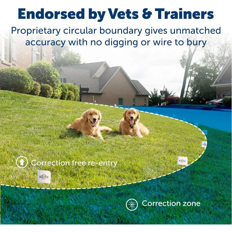 PetSafe Stay & Play Compact Wireless Pet Fence for Dogs, No Wire Circular Boundary, Secure up to 3/4 Acre, No-Dig and Portable