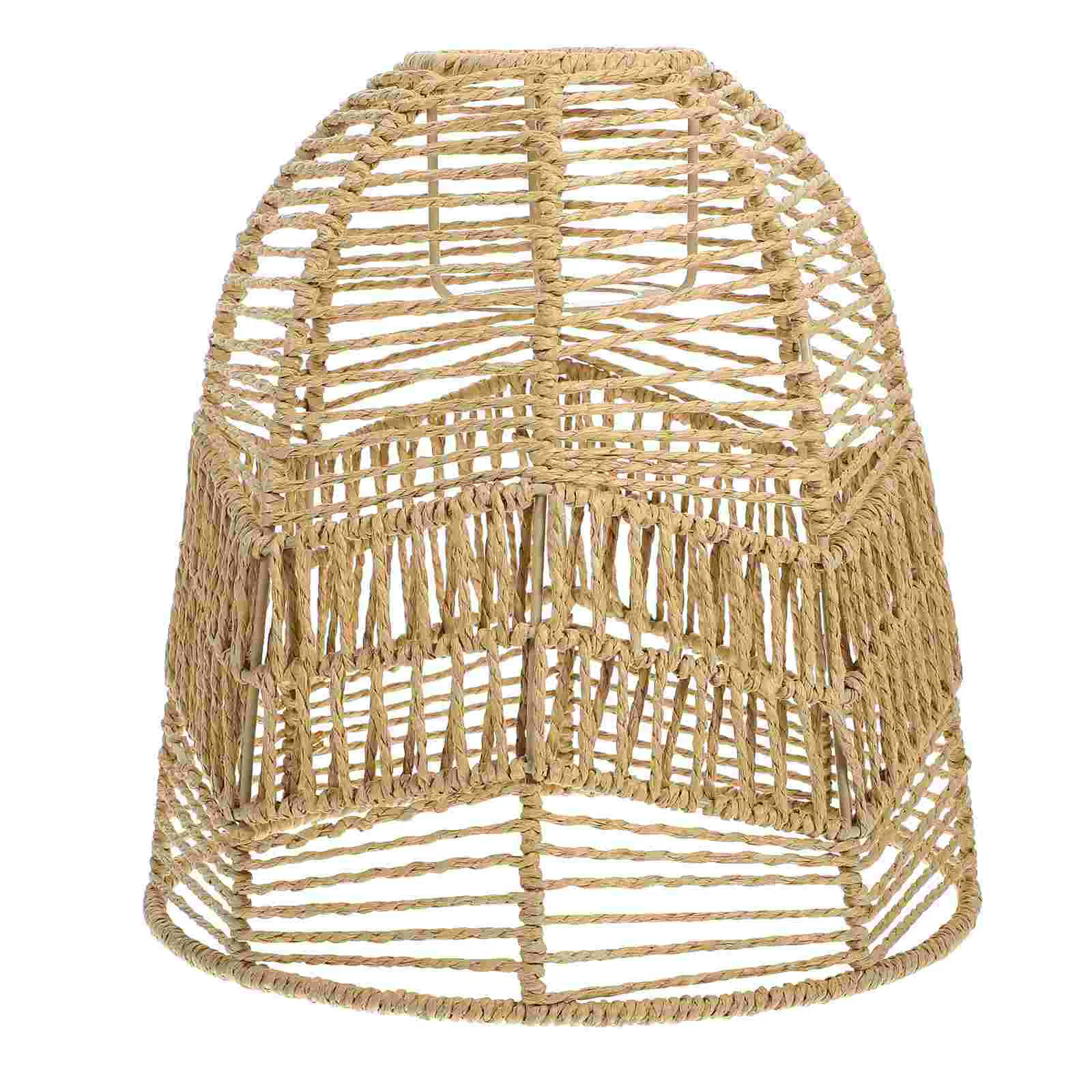 Paper Rope Lampshade Light Desk Decorations Cover Imitation Rattan Retro Vintage Style Chimney Shield