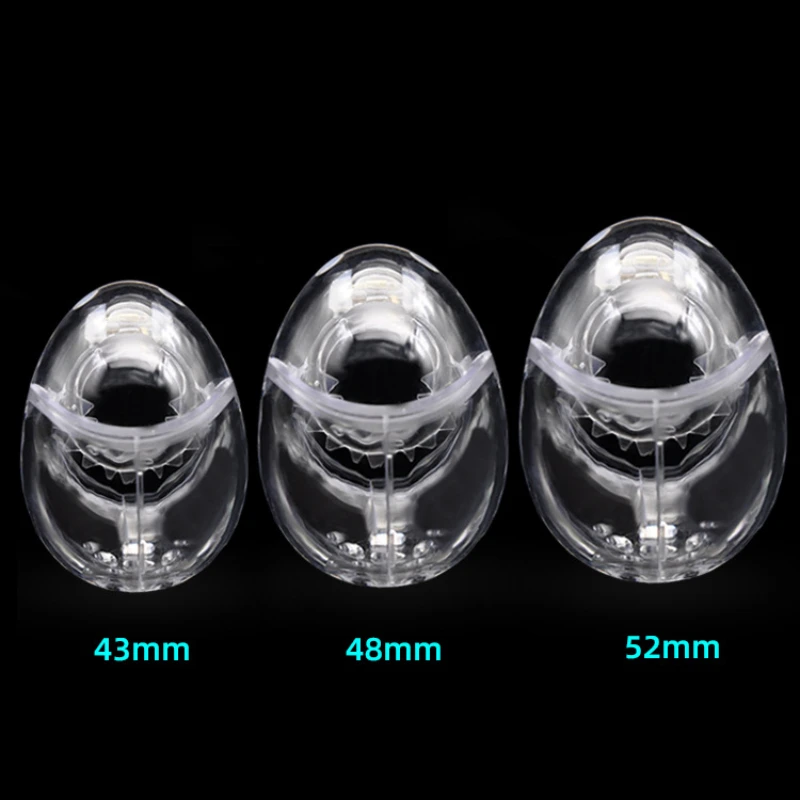 New Full Bondage Egg Type Male Chastity Cage  Lock  With Devices Scrotum Ball Stretcher Thorn Ring Cock Cage Sex Toys For Men