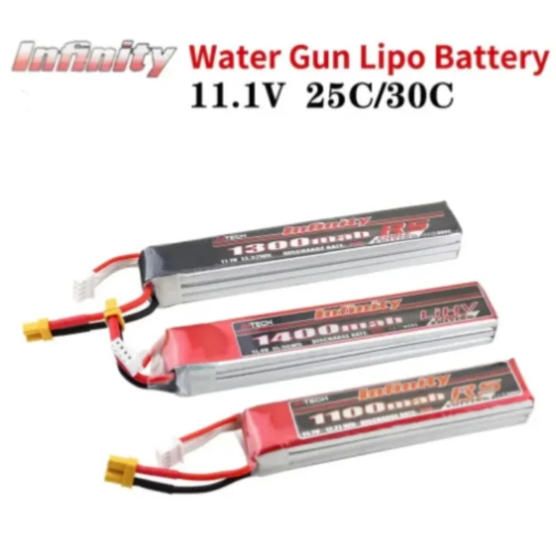 Infinity  Gun Lipo Battery 3S 11.1V 1100mAh 1300mAh 1400mAh 25C 30C T-Plug Tamiya SM Connector RC Parts