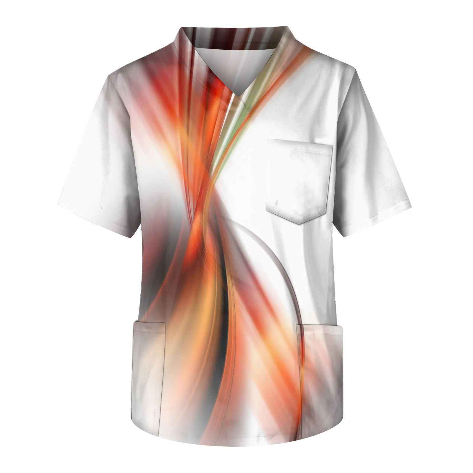 Uniforme d\'infirmière à manches courtes pour hommes, chemise solide, chemisier médical, générateurs masculins, salopette, pharmacien, dentiste,