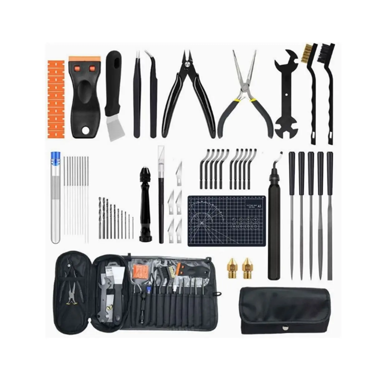 66Pcs 3D Printer Tools Kit with Storage Case 3D Printing equipments Metal+Plastic