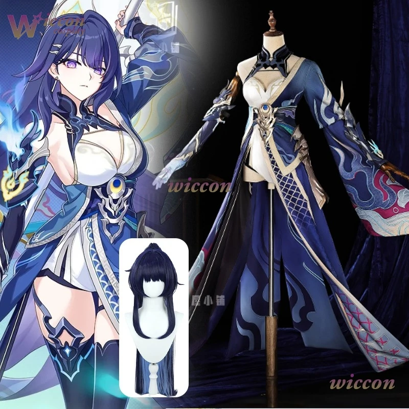 

PandaRich Game Honkai Impact 3 Raiden Mei Cosplay Costume New Skin Zhen × Yanyue Kouxiao Raiden Mei Wig Women Halloween Roleplay
