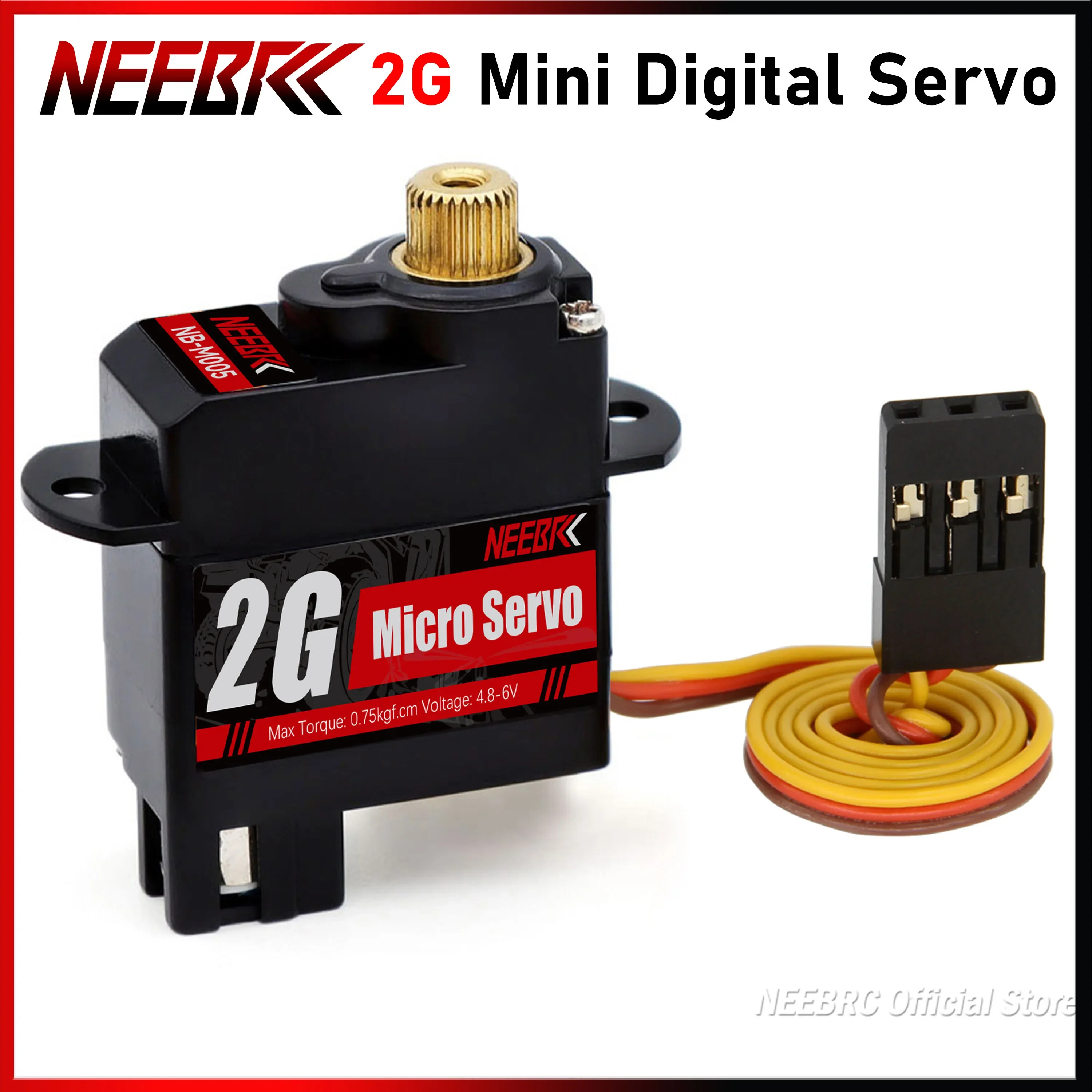 

NEEBRC 2g Mini Digital Servo Metal Gear Waterproof Coreless Motor for RC Micro Car Fixed-wing Plane Helicopter Robot Part Toy