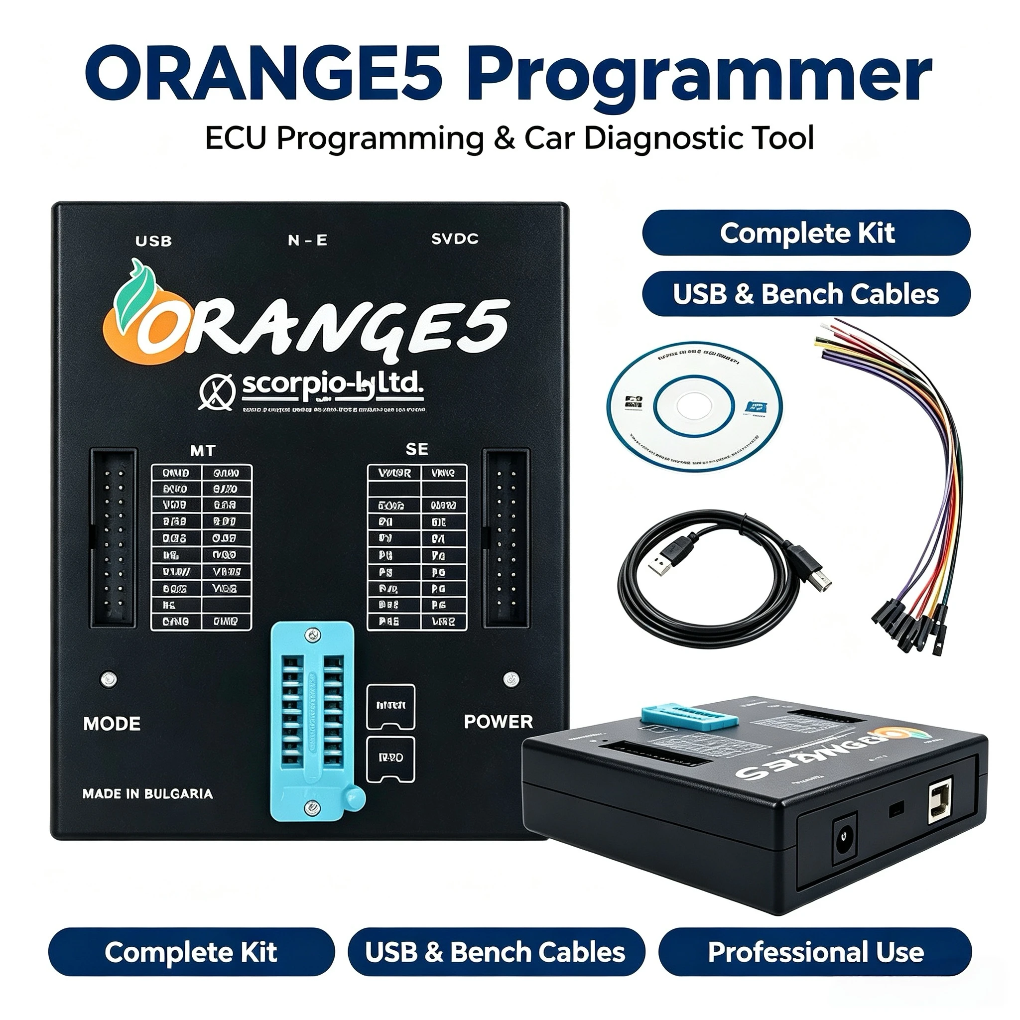 Orange5 V1.35 ECU Programmer Full Adapters Kit Auto Diagnostic Tool