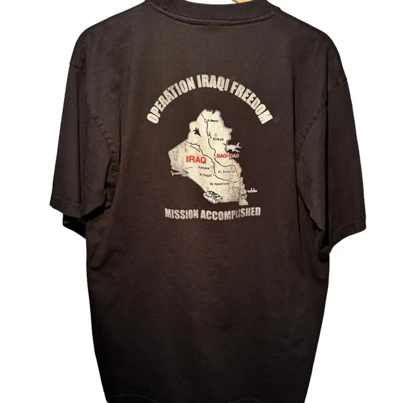 Vintage 2003 Operation Iraqi Freedom T Shirt Usa Black Sz Large Rare