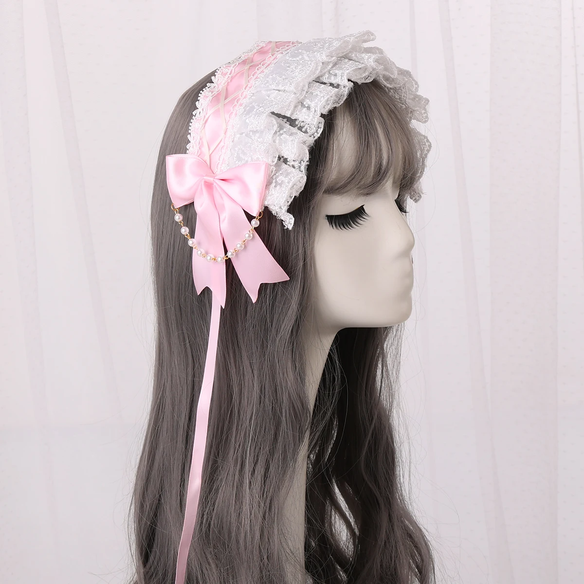 الحلو لوليتا مقوس دانتيل المرأة لطيف العصابات الشعر فتاة Bowknot الشريط Headbands سيدة أغطية الرأس خادمة اكسسوارات حك