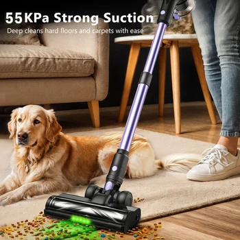 500W/55KPA Self-Standing Cordless Vacuum Cleaner,60 Mins Handheld Vacuum Cleaners,Smart LED Screen Vacuum for Carpet/Pet Hair 2