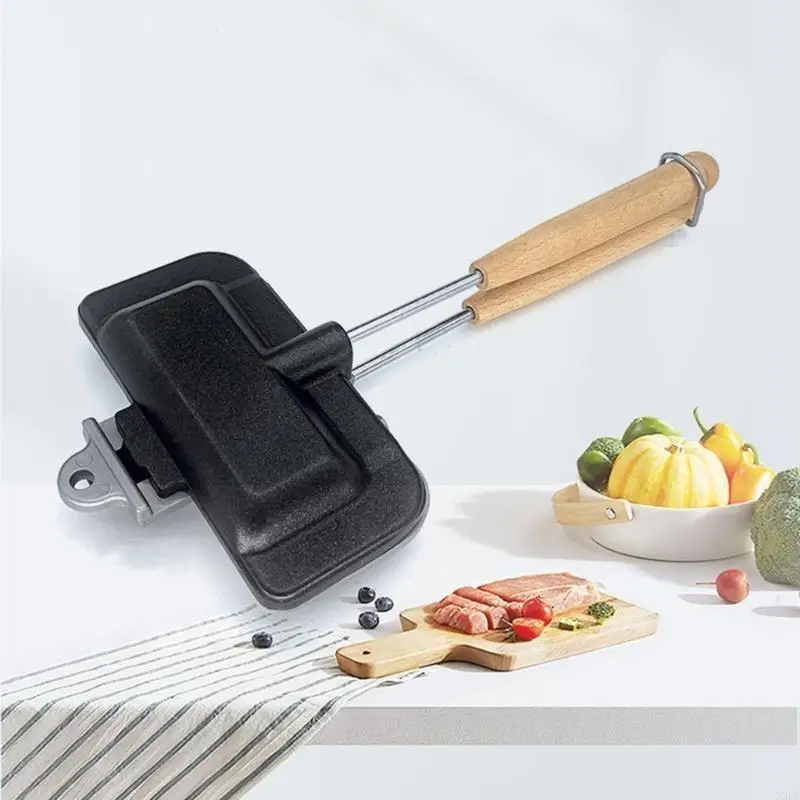 محمصة الساخنة محمصة مزدوجة المقلاة من الصانع شطيرة غير لاصقة فليب شواء الإفطار توست بانيني وافل أدوات الطبخ x3uc