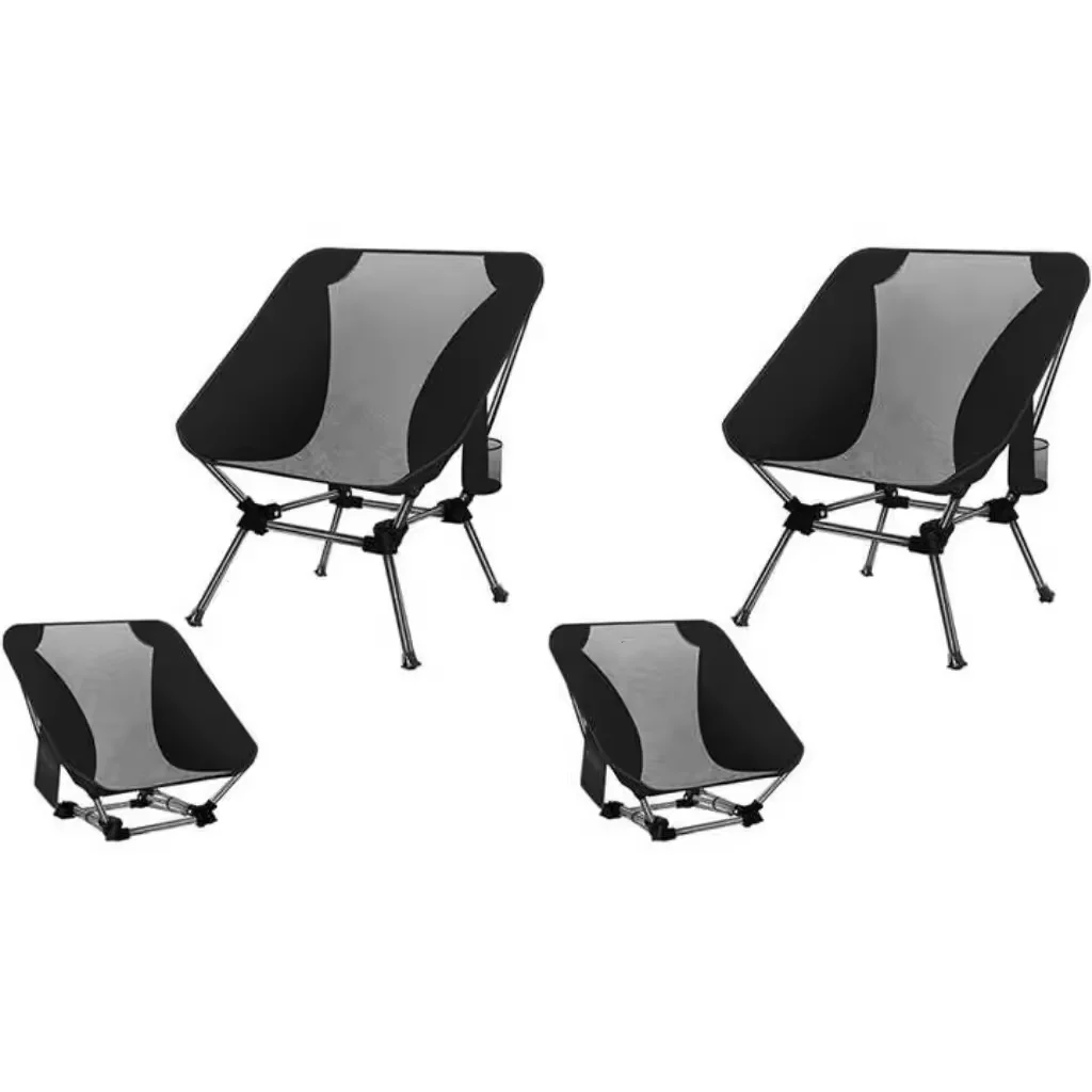 Outdoor Simple and Portable Lightweight  Backpack Chair Camping  Backpack Side Pockets Folding Camping Chair