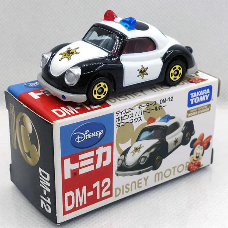 Takara Tomy Disney Tomica Dm-12 Alloy Model Car Minnie Mouse Patrol Car Convertible Diecast Vehicle For Collection Hobby Display