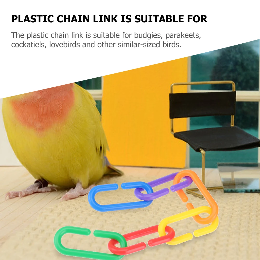 

500 Pcs Parrot Chewing Links Colorful Chain Set Bird Cage Accessories Child