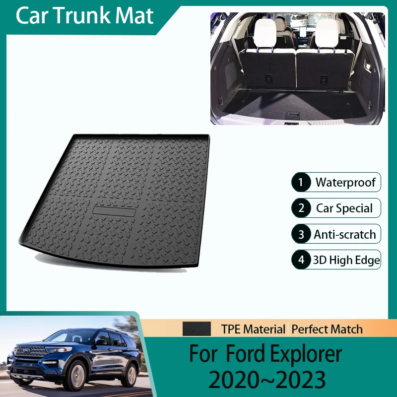 

Car Trunk Storage Mats For Ford Explorer U625 2020 2021 2022 2023 TPE Dirt-resistant Rear Trunk Pads Cover Rugs Auto Accessories