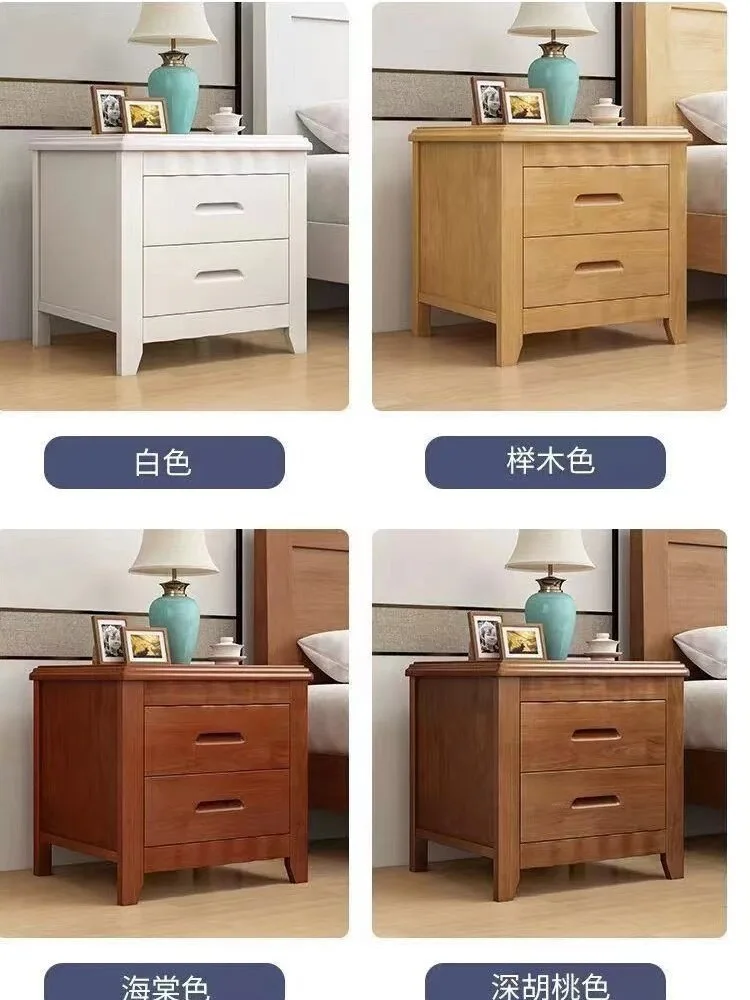 

Bedroom household solid wood bedside with lock free installation bedside storage locker