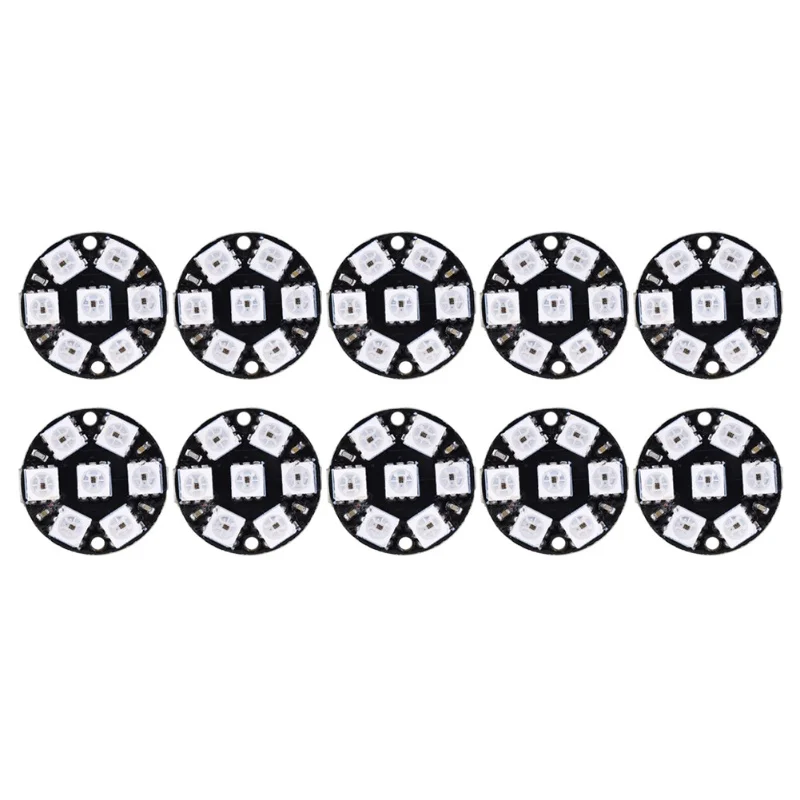 10Pcs LED Driver Development Board Round Built In Color Light Cjmcu 7 Bit WS2812 5050 RGB