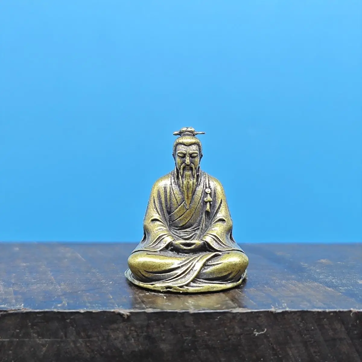 Bronze Enlightenment Wang Yangming Cultural and Creative Chinese Zen Study Desk Car Fish Tank Landscape Ornament