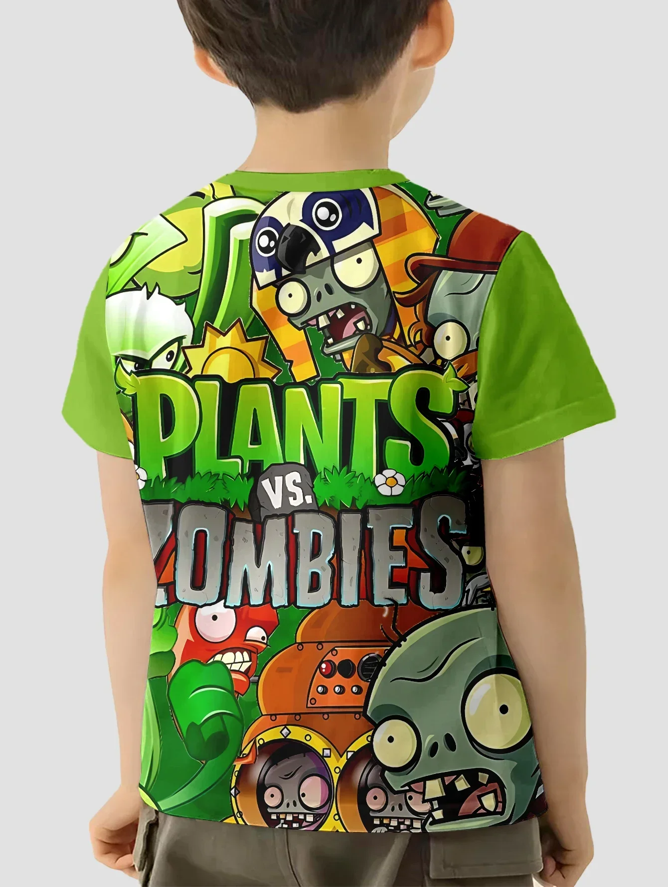 ثلاثية الأبعاد طباعة الساخن لعبة النباتات مقابل الكسالى ملابس الطفل 5 إلى 14 سنة الذكور الملابس في الهواء الطلق للأطفال صبي فتاة الطفل تي شيرت