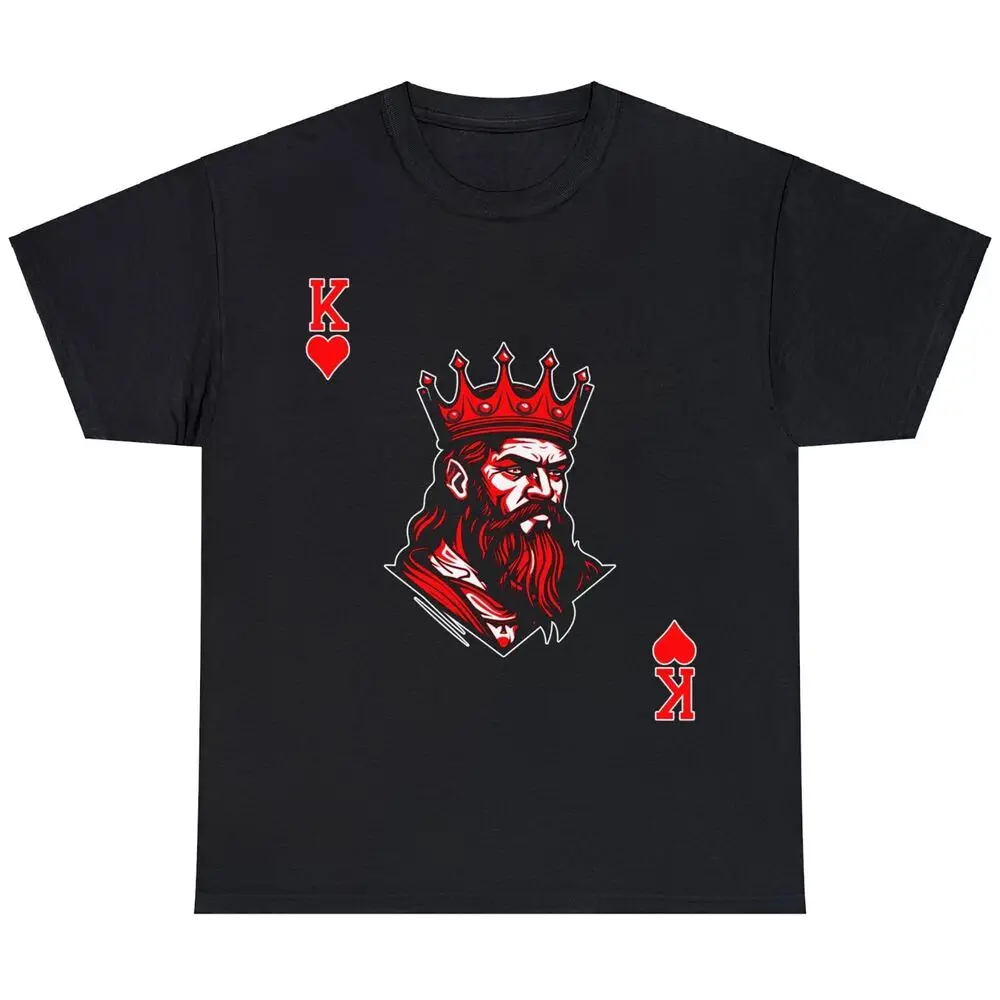 King of Hearts Vintage Crown Engraving Playing Card Poker T Shirt Cotton Luxury brand vintage overd