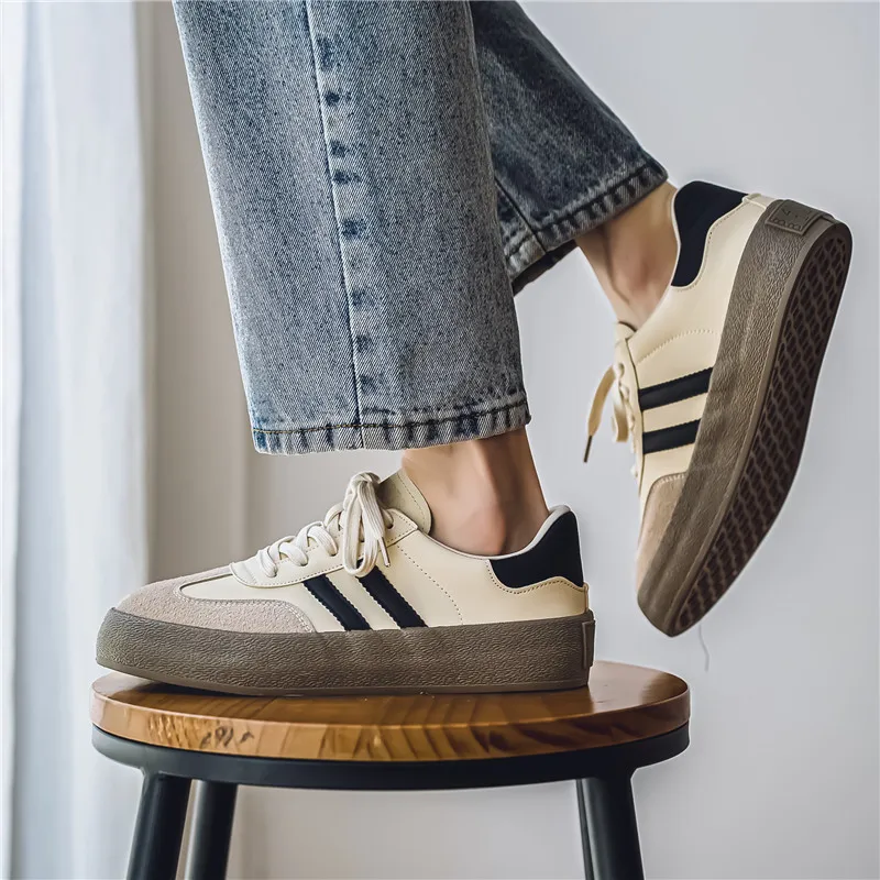 

High-quality Soft-soled Low-top Round-toe Lace-up Brand Original Vulcanized Men's Sneakers in Four-season Color Combinations