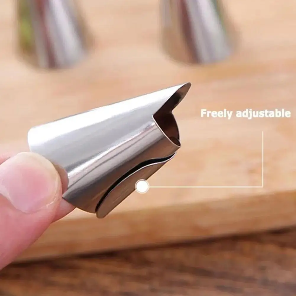 5pcs Stainless Steel Cut Vegetables Hand Guard Finger Protector Peeling Vegetable Gadgets Hand Guard Nail Tool