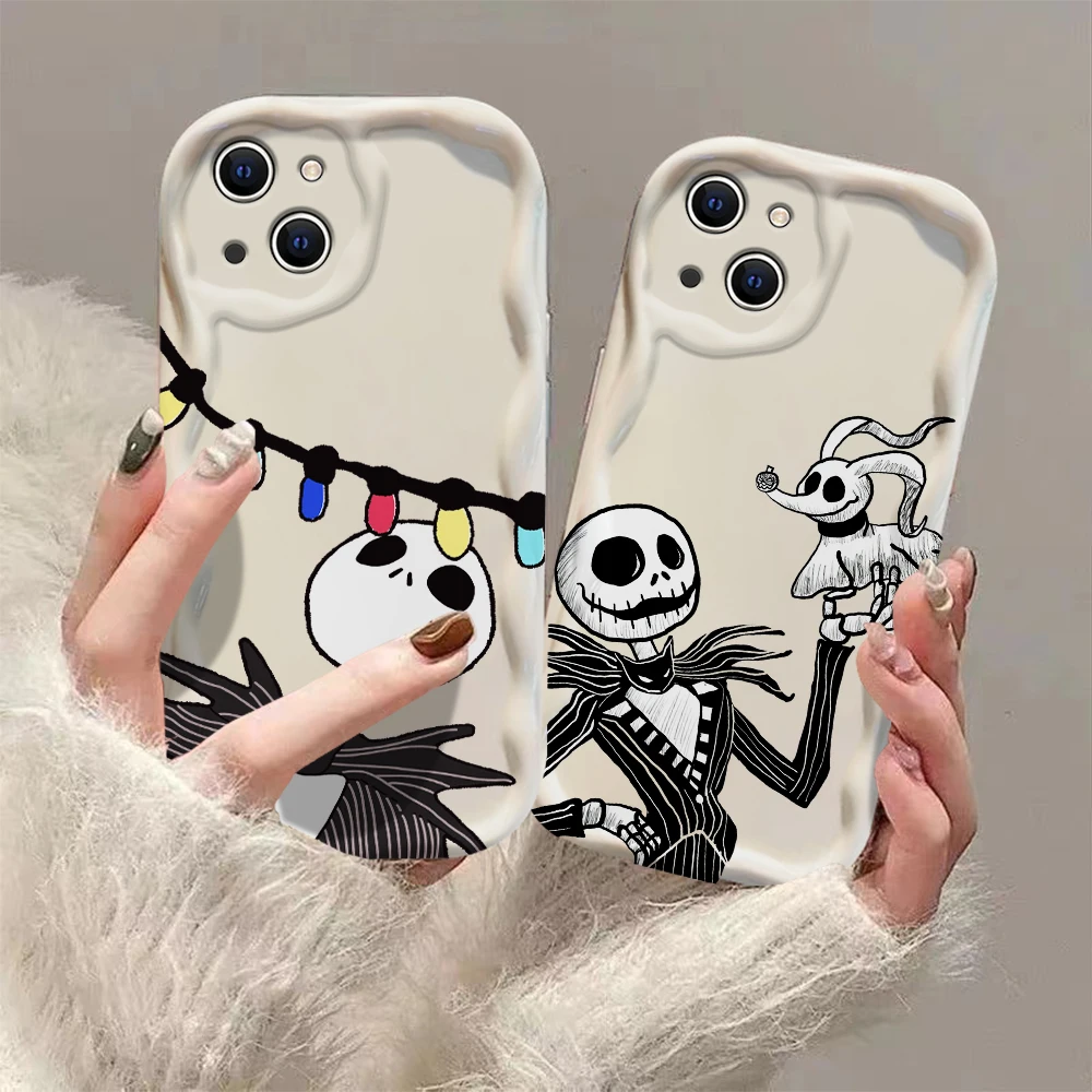 The Nightmare before Christmas 3D Wave Case For iPhone 15 14 13 12 11 Pro Max Mini X XR XSMAX 8 7 6S Plus Soft Silicone Cover