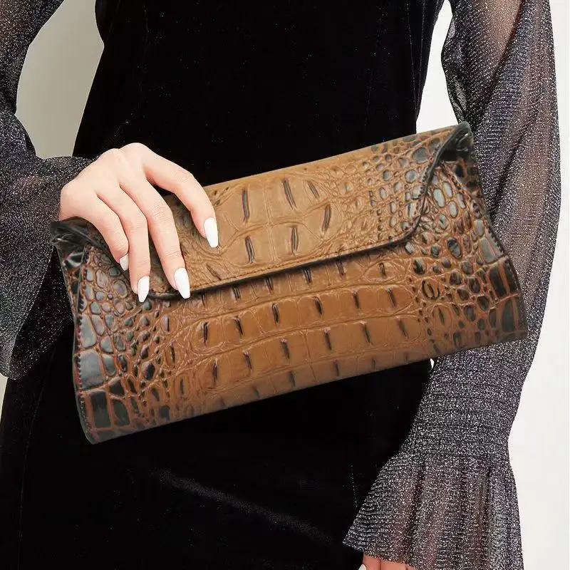 2027 New Fashion Alligator cow Genuine Leather Women Long Wallets Female Luxury Brand Design Clutch Girl Gift Cash Purse Wallet