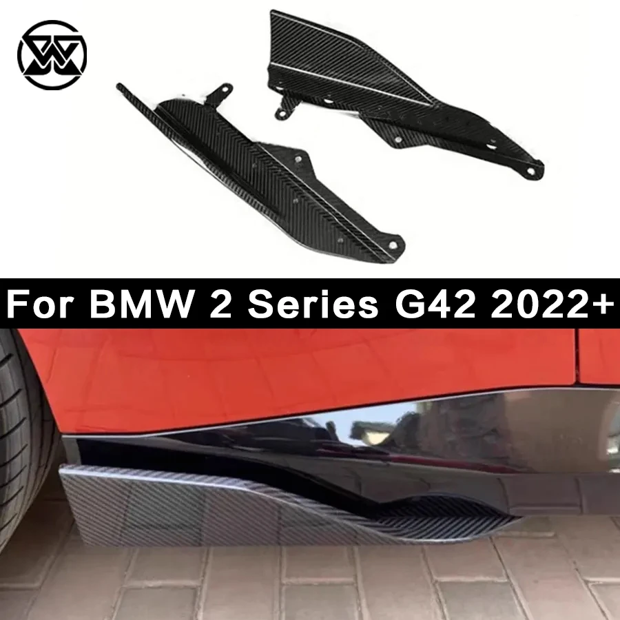 

Carbon Fiber Side Skirts Splitters For BMW 2 Series G42 220d 220i 230i M-sport 2021+ Car Side Cupwings Winglets Canards Apron