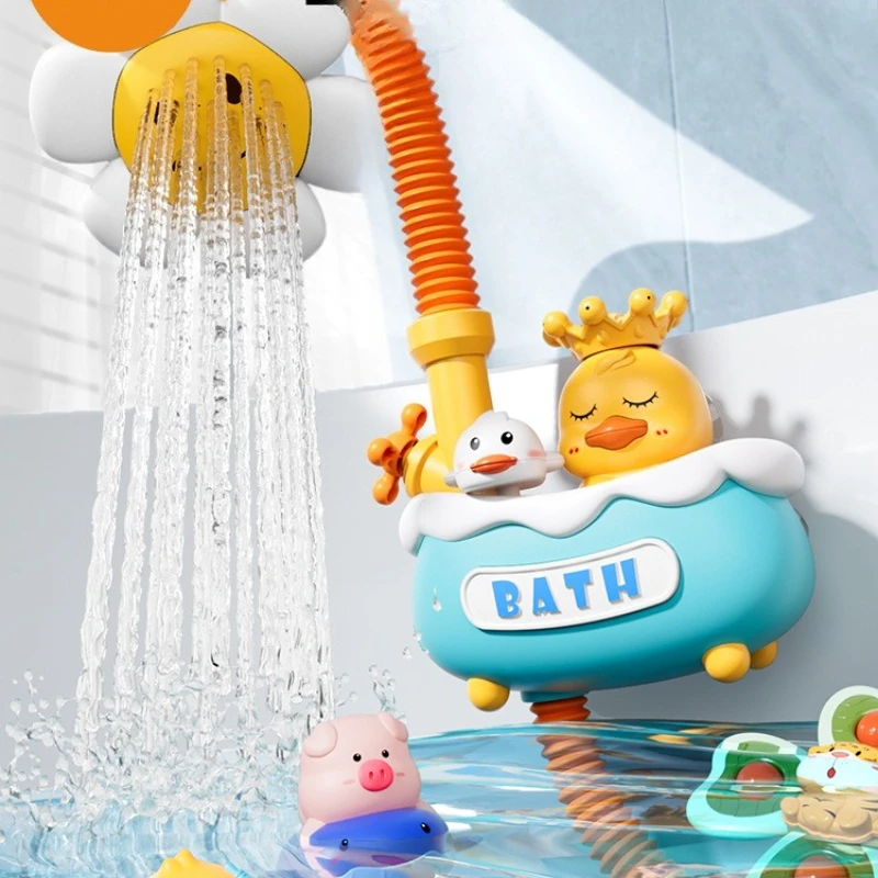 

Baby shower children duckling baby bath artifact electric water jet shower tray nozzle room for boys and girls