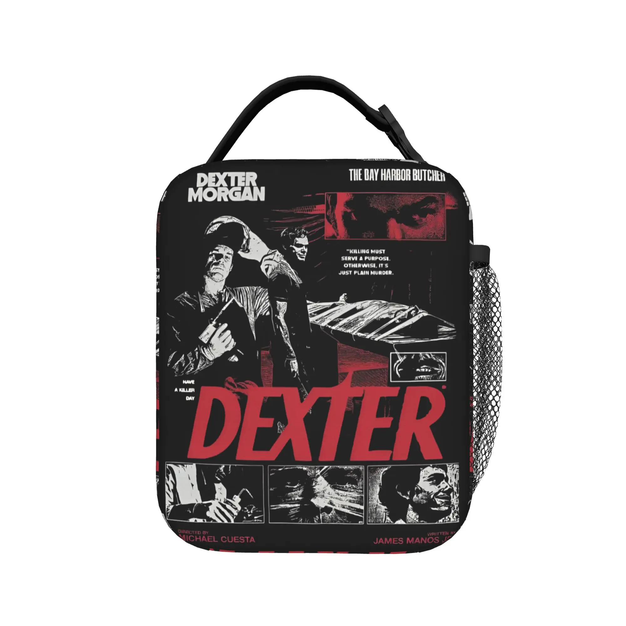 Dexter Morgan Insulated Lunch Bags High Capacity Horror Movie Reusable Cooler Bag Tote Lunch Box Office  Picnic Girl Boy