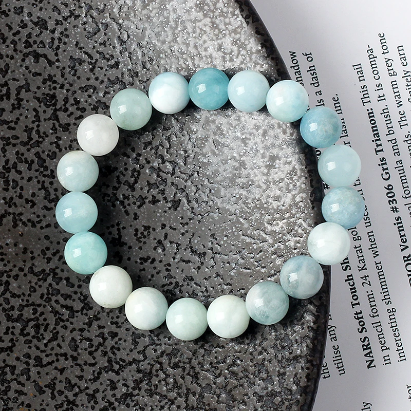 Reiki Aquamarine Crystal Bracelets 5A Quality Energy Quartz Moisturize the Skin Bracelets for Women Healing Repair Skin Jewelry