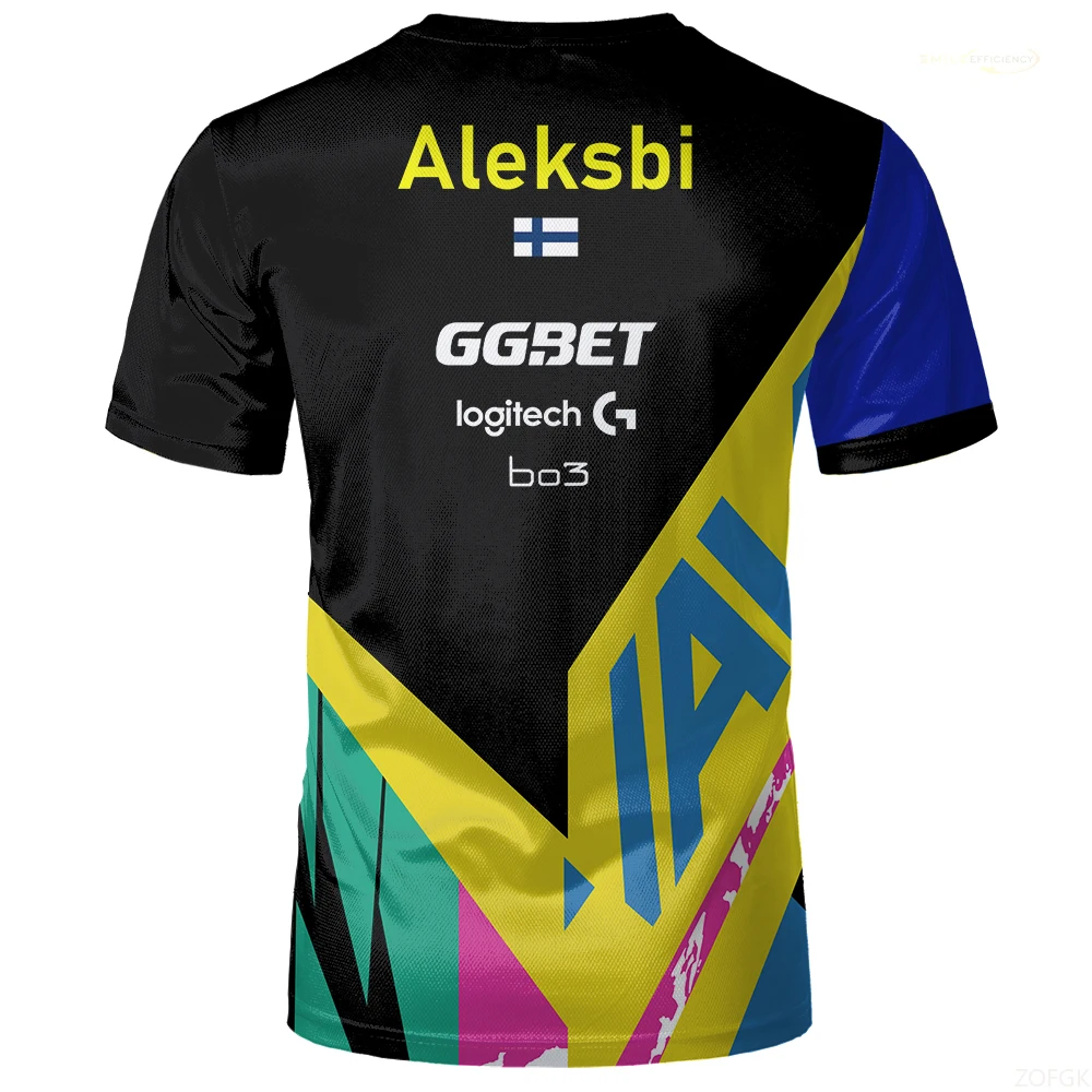 2024 شنغهاي الرائد نافي Esports فريق موحد تي شيرت رجالي CS2 لعبة المنافسة لاعب موحدة تي شيرت الأزرق الداكن بطل القمم #6