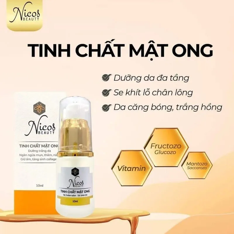 Combo Kem Face Men Gạo Nicos Serum Tinh Chất Mật Ong Nicos, Trắng Sáng Da, dưỡng ẩm da. Tránh sự hình thành của mụn và nám