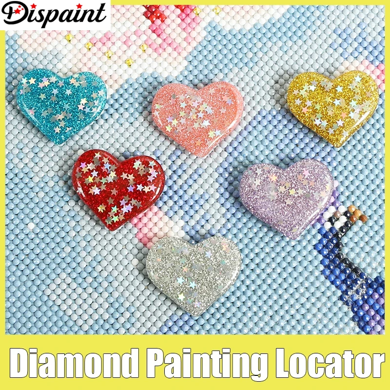 Dispaint 1pc Random Color Shining Love Diamond Painting Locator Magnet Cover Holder Diamond Embroidery Localizer Accessories