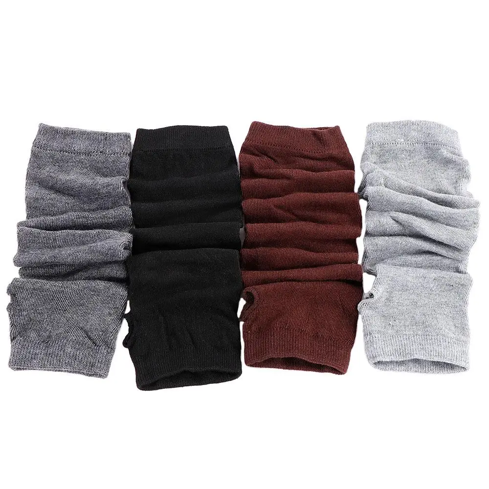 ผู้หญิงสีดําโครเชต์อินเทรนด์ฤดูหนาว Unisex หญิง WARM Mittens ยาว Fingerless ถุงมือแขน