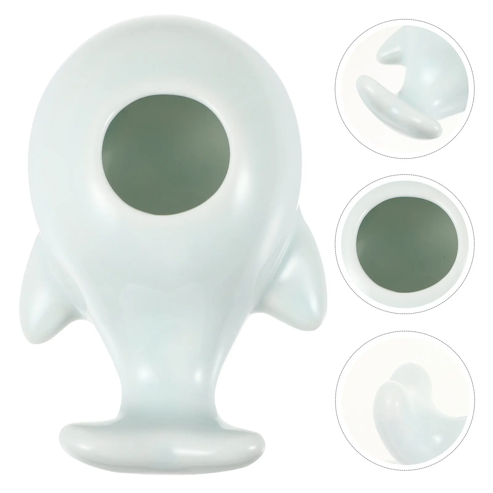 1Pcs Elegant Whale Inspired Mini Ceramic Vase Premium Handcrafted Chic Design Smooth Round Mouth for Home Decor Floral