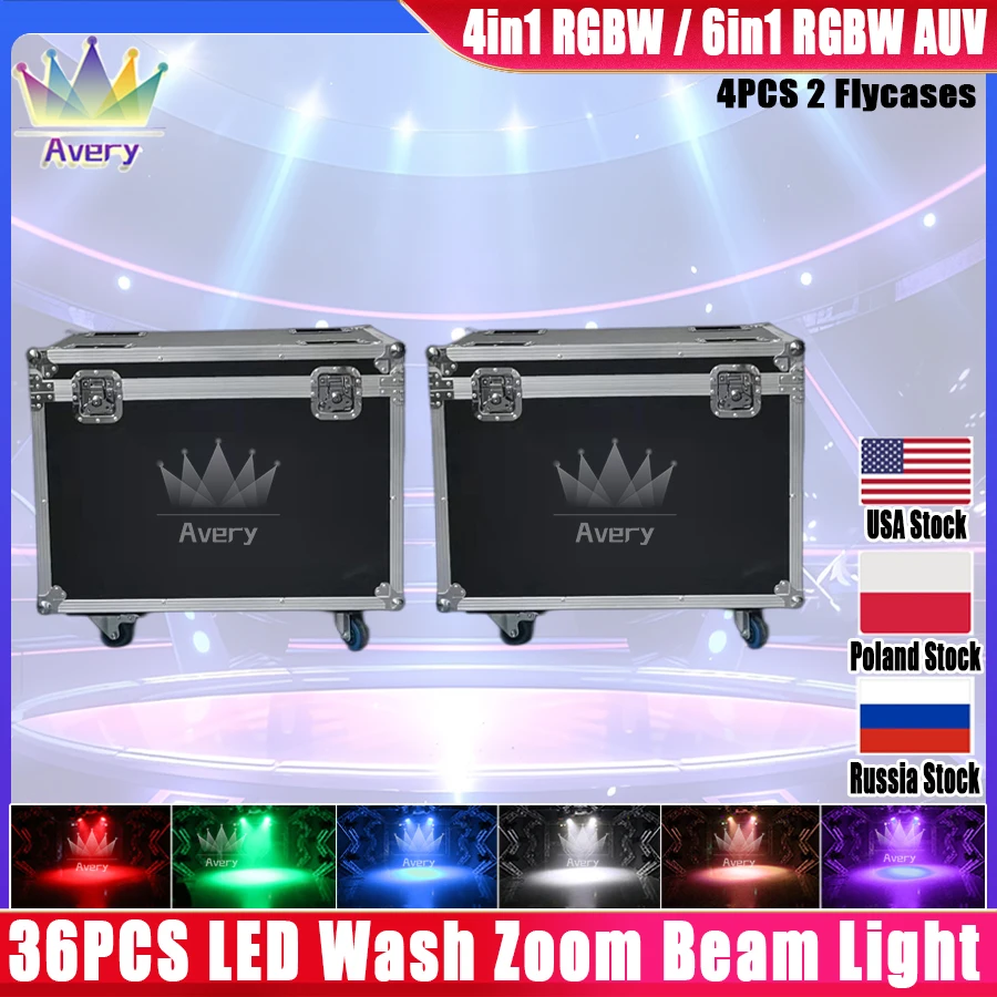 

0 Tax 2 Flight Case For Led Zoom Wash 36X12W Rgbw 4in1 36x18w Rgbwauv 6in1 Stage Moving Head Light Beam Effect Dmx Bar Dj Party