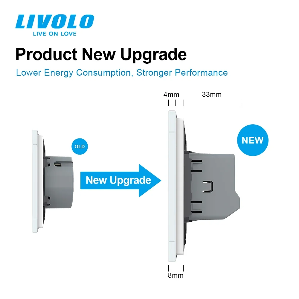 Imagem -06 - Livolo-eu Interruptor de Parede Sensor de Toque Padrão Gang Way Sensitive Control Painel de Cristal Temperado para Home Improvement