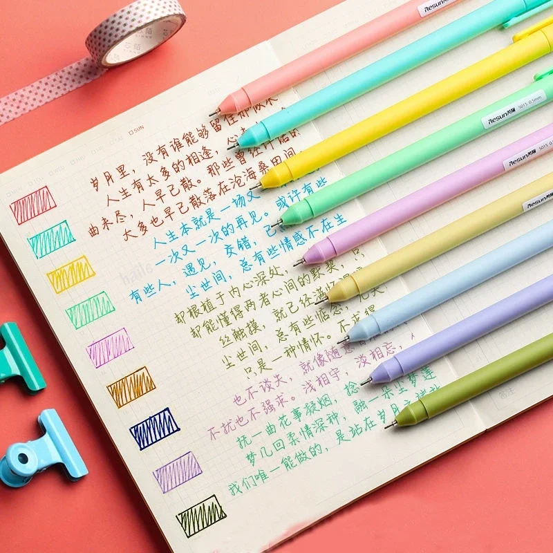 5-30Pcs Cute Morandi Color Gel Pens Set Vintage Pen 0.5mm Fine Ink,for Writing Hand Account,Drawing Notes Markers Stationery