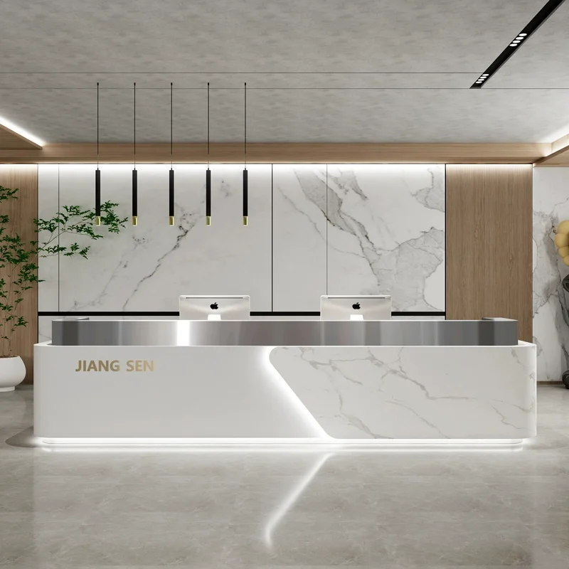 

Computer Lectern Reception Desks Front Cashier Counter Vanity Long Reception Desks Gaming Silla De Escritorio Luxury Furniture